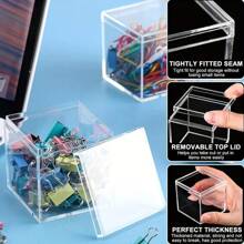 Mini cutie de depozitare acrilică cu capac - recipient pătrat transparent pentru bomboane, pastile, bijuterii și jucării mici - potrivit pentru decorațiuni de Halloween și Crăciun