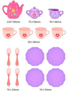 Children's Tea Party Set 27 Pcs Kitchen Role Play Pretend Teapot Teacup Dessert Cake Toy Girl Christmas Gift