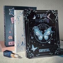 1 件 A5 6 孔活页夹笔记本，蝴蝶设计，多种颜色可选，适合学校、办公室或家庭