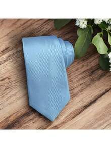 DOZE GOLDEN Men's Ties Slim Tie STRIPED TWILL FABRIC Casual, Perfect For Friends As A Gift Wedding Daily Use - 淺藍色 - 查看 5