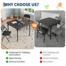 Kids Folding Chairs - Black - View 3