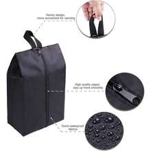 Lindoro 5 Pack Travel Shoe Bag Waterproof Nylon Fabric With Sturdy Zipper For Traveling Shoe Storage Organizer Bags Set Black