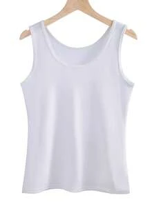 6pcs Women's Plus Size Solid Color Round Neck Casual Versatile Tank Top - Multicolor - View 6