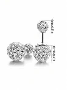 1 件 S925 纯银双珍珠全钻时尚高端肚脐耳钉，适合女性日常佩戴和珠宝搭配 - 單隻肚臍釘 - 查看 6