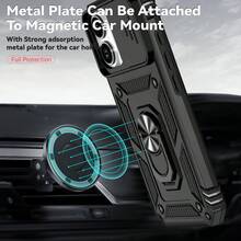 360 度旋转环支架镜头保护手机壳，防摔防震手机壳适用于 Apple 11/12/13/14/15/16 Pro Max、Galaxy S22/23/24/25+ UA04/A05/A14/A15/A24/A25/A34/A54 SA56/A36/A26 防水防刮