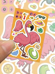 8pcs Cute Animal Face Swap Collage Cartoon Animal Mix And Match Sticker Pattern Single Use For Guitar Skateboard Organizer Backpack Water Bottle Helmet Decoration Perfect For Party Supplies - Multicolor - View 3