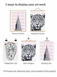 1/3pcs Frameless Pink Leopard 3 PiecesGallery Wall Art Set, B&W Fashion Magazine-Style Prints, Teen Room Decor For Office & Dorm | Posters, Wall Decor, Bedroom Decor, Dorm Essentials, Gift Idea