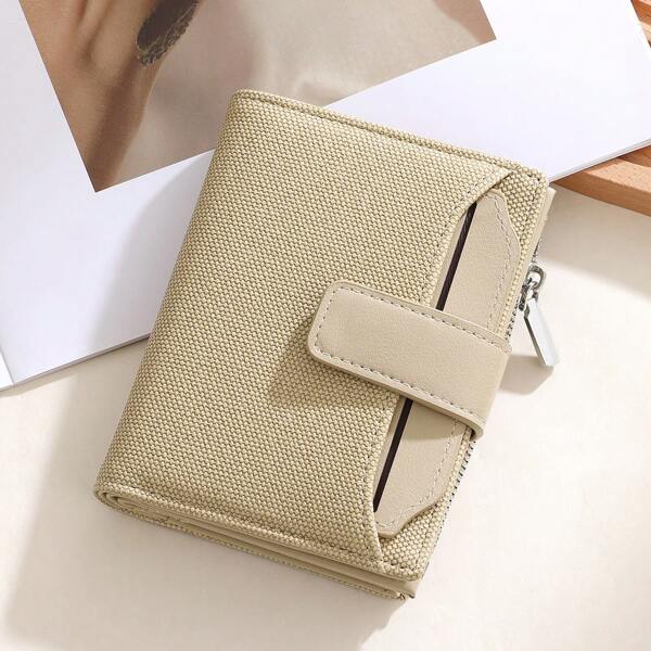 New Compact Bifold Wallet, Large Capacity Zipper Coin Purse, Multi-Card Slots, Unisex Design