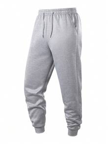 Pantalones de chándal con forro térmico para hombres, Bottom con forro de borreguito, joggers con puños gruesos