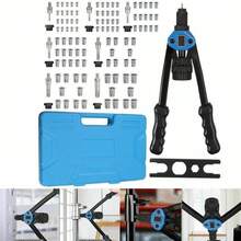 110-Piece Rivet Nut Kit - M3-M12 Manual Hand Riveter With Threaded Riveter Pliers For DIY Crafts, Automotive Repair & Furniture Assembly - Black - View 2