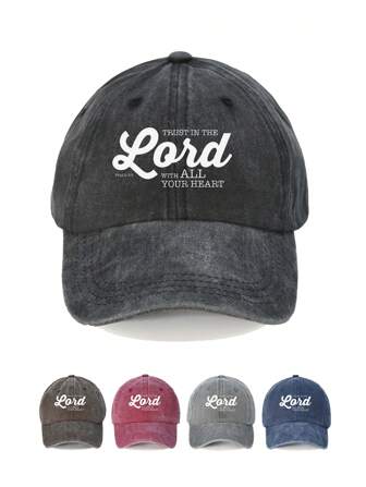 1 pieza Gorra de béisbol estampada y lavada, disponible en múltiples colores, hecha de poliéster, con cierre ajustable de broche, adecuada para salidas del Día de San Valentín, prenda de cabeza casual | Gorra de béisbol bordada | Gorra de poliéster, Gorra de béisbol
