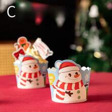 10pcs/20pcs,Christmas Cupcake Boxes, Muffin Cups, Cartoon Christmas Cupcake Decorations Christmas Christmas Decorations Christmas Pajamas Christmas Gifts Christmas Decor