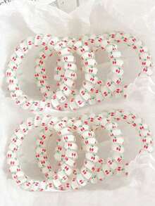 10 szt. gumek do włosów z nadrukiem wiśniowym, żelowe, do telefonu, bez śladu, do wiązania, akcesoria do włosów, uniwersalne gumki do włosów, jednokolorowe, gumki do włosów, gumki do włosów, gumki do włosów, gumki do włosów