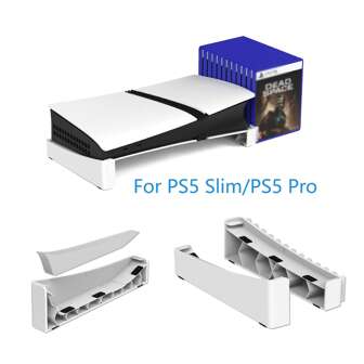 P5-kylstativ för spelkonsol – kompatibelt med P5 Pro/P5 Slim digitala och skivversioner, horisontell värmeavledning, supertunn kylbas med 12 skivfack
