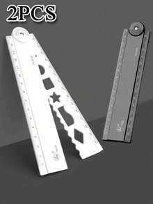 1pc Foldable Acrylic Ruler, Plastic Folding Ruler With Pattern Tracing And Measurement Numbers, Scale Ruler For School And Office, Suitable For Office, School, Classroom, Teaching, Exam Supplies, Drawing Supplies, School Supplies, Learning Stationery, Back To School Supplies Office Supplies Back To School Stationery Supplies,Rulers - Multicolor - View 16