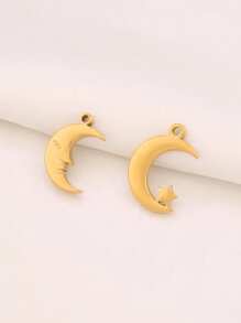 3 件不锈钢月亮吊坠配件 18K 镀金月亮吊坠适用于 DIY 珠宝制作用品配件 - 吊墜 - 查看 3