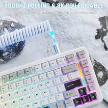 Teclado de juego MAMBASNAKE M82 HE 8000Hz con activación rápida, precisión de 0.01mm RT, teclado compacto con interruptores magnéticos, cable enrollado, función de pulsación, ajuste de activación, iluminación RGB, para PC - Multicolor - Ver 4