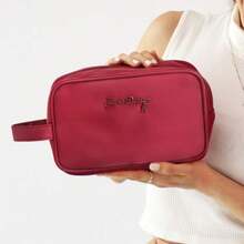 Toiletry Bag With Side Handle - Premium - Màu Đỏ Sâu - Xem 1