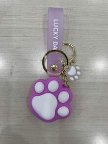 Cute Cartoon Cat Paw Keychain - Silicone, Lobster Clasp Charm For Bags & Keys - Perfect Gift For Women
