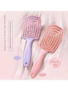 1支双功能空心梳，干湿两用 - 轻柔按摩设计，ABS塑料手柄，适合所有发质，减少打结和毛躁，改善头皮健康，是理想的小礼物，居家必备，日常使用，方便旅行携带，空心圆梳，带蓬松按摩齿的时尚美发造型梳。
