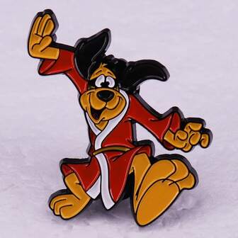 Hong Kong Adventure Brooch, Vintage Cartoon Badge