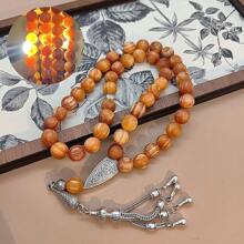 45pcs Natural Amber Wood Prayer Beads/Tasbih, 10mm/8mm, Unisex Accessory, Repeated Friction Makes It Glossier Over Time, Suitable For Ramadan And Other Holidays As Gifts And Daily Use - Fully Oiled Amber Wood - View 13