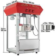 Popcorn Maker, 8 Oz Countertop Popcorn Machine, 850W, 48 Cups, Red - 查看 10