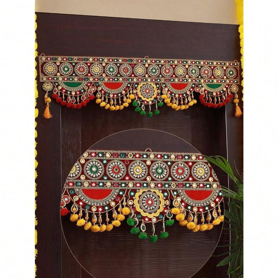 Tied Ribbons 36 Inch Multicolored Designed Toran Toranam For Door And  Puja Decorations Wall Hanging Toran Bandarwar For Home Mandir Housewarming Diwali Decorations For Home