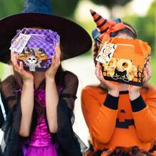 10/20 Packs Decorative Halloween Candy Treat Boxes Durable Goodie Wrapping Box Reusable Snack Packaging Container For Garden Indoor Halloween Trick Or Treat Party Favors Supplies