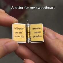 My Little Star Book Necklace For Daughter / Son, Birthday Day Gift Graduation Jewelry Of Love - Vàng và Bạc - Xem 5