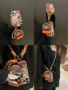 1 套精致多色编织手链 + 斜挎带 + 带连接器的迷你包 - 彩色 - 查看 5