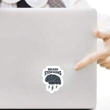 Autocollants amusants représentant une tempête de réflexion, un cerveau et un éclair, convenant pour la papeterie, les tasses à eau, les tablettes, les coques de téléphone portable, etc. Autocollants jetables