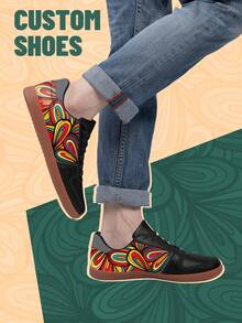 Men's Custom Photo PU Upper Low-Top Sneakers, Lightweight & Stylish Comfortable, Unisex All-Season Casual Wear, Customize Gift For Mom/Dad/Her/Him/Girlfriend/Boyfriend/Wife/Husband/Friend - Multicolor - View 5