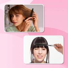 迷你蓬松卷发梳，适用于吹风和卷发 - 1/2 英寸便携式旅行梳，木柄尼龙刷毛，适合短发和细软发质造型。美发工具，美发用品，旅行必备，理发师，发型师，理发师配件，情人节礼物，美发用品，发型师，理发店，沙龙，度假必备，美发产品，理发店，情人节礼物，女士旅行必备，发型师工具 - 紫色 - 查看 3