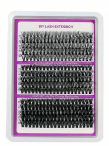 DIY D-Curl 300pcs Ultra-Thick DIY Cluster False Eyelashes Kit - 30D, 40D, 50D Mixes With D-Curl & Cat Eye Styles, Hypoallergenic, Beginner-Friendly, Reusable, No Tools Needed - Black - View 5