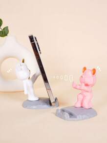 1pc Cartoon Bear Shaped Phone Stand, Compatible With Both Mobile Phones And Tablets, Suitable For Desktops, Bedside Tables, Living Rooms, Study Rooms, Bedrooms, Gifts, Etc. Back To School - Multicolor - View 5