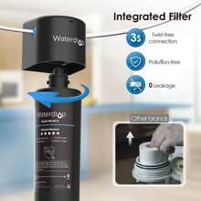 Waterdrop 10UB Undersink Water Filter System With Dedicated Faucet, NSF/ANSI 42 Certified, 30,000 Liter Water Filter Drinking Water, Reduces 99.99% Of Lead, Chlorine, And Bad Taste - 黑色 - 查看 4