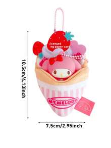 Sanrio Series Dilicious Crepe Series Keychains, Detachable Character Figurines (My Melody/Kuromi/Cinnamoroll/Pochacco/Hangyodon), Kawaii Dessert-Inspired Crepe-Shaped Bag Charm, Cute Cartoon Merced Pendant, Soft Plushapet, for Softkift, Softu Pluss, Softn Plushet, Soft Plushetn, Softu Plus S for Daily Bag Decoration, Birthday/Holiday Presents & Kawaii Aesthetic Accessorizing - 彩色 - 查看 3