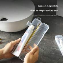 1set Travel Portable Transparent Toothbrush Box Electric Toothbrush Breathable Long Clause Flip Cover Storage Box