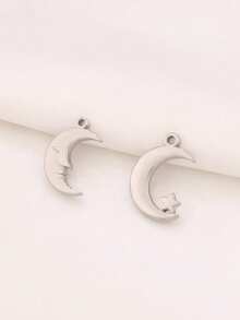 3 件不锈钢月亮吊坠配件 18K 镀金月亮吊坠适用于 DIY 珠宝制作用品配件 - 吊墜 - 查看 2