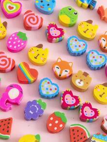 200 件迷你动物橡皮擦 - 各种卡通小橡皮擦，适用于课堂奖励、派对礼物和有趣的学校用品，各种颜色和设计，有趣的学习工具 | 有趣的设计 | 耐用橡皮擦，返校季节，办公用品，学校用品，生日礼物，返校礼物，卡通形状，橡皮擦，（这些橡皮擦非常小，购买前请检查尺寸！！！） - 彩色 - 查看 3