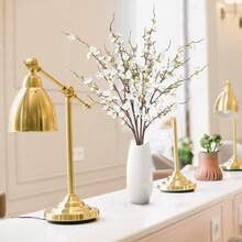 Artificial Cherry Blossom Flowers 4 Pcs Faux Cherry Blossom Stems Faux Silk Cherry Blossom Branches 41'' Fake Flowers Long Stems For Vase Arrangements Home Wedding Table Decor (Pink) KF - 白色 - 查看 2