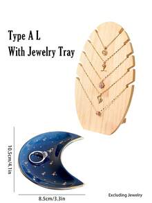 1pc Wooden Jewelry Display Stand Holder For Necklaces, Bracelets, Pendants, Jewelry Storage Organizer, Display Prop Summer Necessity For Women Storage Organizer Gift Travel Back To School - Yellow - View 13