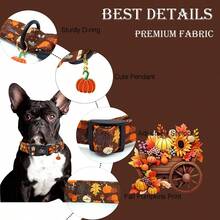 Zgardă elegantă pentru câini cu coadă mică, de Halloween, cu imprimeu de frunze de arțar, de toamnă, pentru animale de companie, cu model moale, pentru căței, reglabilă pentru sărbători