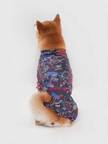 Dog Pajamas, Dog Recovery Clothes, Dog Apparel, Dog , Dog Supplies, Dog Outfits, Dog Clothing, Dog Accessories, Puppy Pajamas, Puppy Clothes, Puppy Accessories, Puppy Sets, Soft Stretchy Fabric Pajamas Suitable For Small, Medium And Large Dogs, Colorful Button Pattern Print, Size S-6XL
