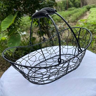 Creative Boat-Shaped Storage Basket, Iron Crafted Egg Holder Basket For Eggs And Other Items, Home Decor, Party & Christmas Storage