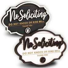 Funny No Soliciting Sign For House Door - Small No Soliciting Sign For Front Door Hanging, No Solicitors Signs For Office Home, Please Do Not Knock Or Ring Doorbell Signs