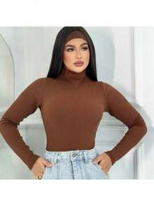 Blusa De Frio Cacharrel Feminina Gola Alta Ribana - Amarelo - Visão 1