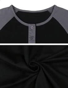 Men's Cotton Pajamas Sets V Neck Lounge Set Sleepwears With Pockethalloween - Black Color Block - View 6