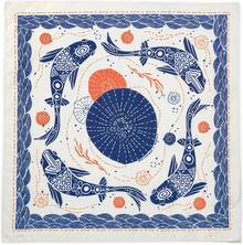 ¡RecomendadoBandana - Koi - Pañuelo boho floral extra suave 100% algodón, pañuelos para la cabeza, 55 x 55 cm, unisex¡Top de Temporada - Azul 10 piezas - Ver 12